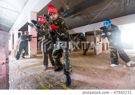 Two in red masks are ready for attack Two in red masks are ready for attack 47885231