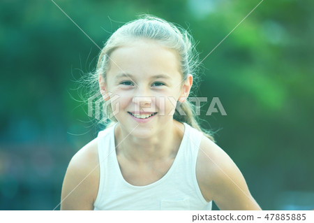 Closeup happy little girl 47885885