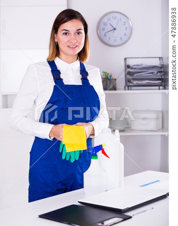 Female cleaner at work 47886938