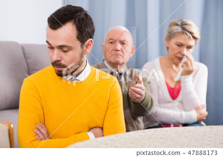 Grandfather teaches grandson Grandfather teaches grandson 47888173