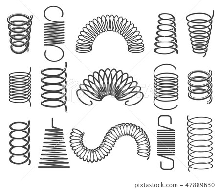 Metal springs isolated on white 47889630