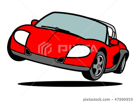 French open sports jump red car illustration French open sports jump red car illustration 47890959