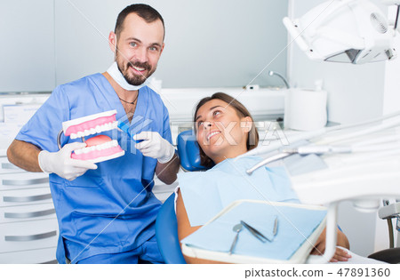 Orthodontist is telling about hygiene 47891360