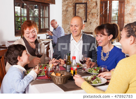 Happy family with little boy Happy family with little boy 47892783