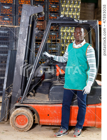 Portrait of afro warehouse worker Portrait of afro warehouse worker 47893038