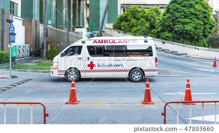 Ambulance at hospital waiting emergency accident 47893660