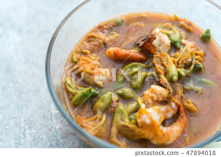 Hot and Sour Katuri Flower Soup at street food 47894018