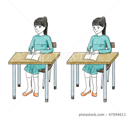 採取筆記的女孩 47894611