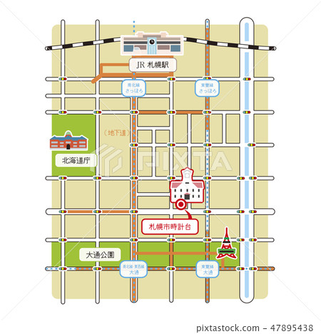 Map around Sapporo station 47895438
