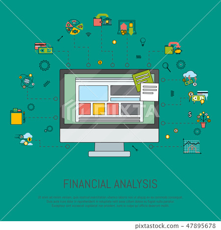 Financial analysis banner vector illustration. Risk management. Corporate finance. Corporate 47895678