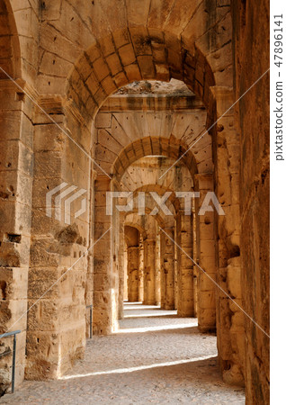 Tunisia Elgem's amphitheater passage Tunisia Elgem's amphitheater passage 47896141