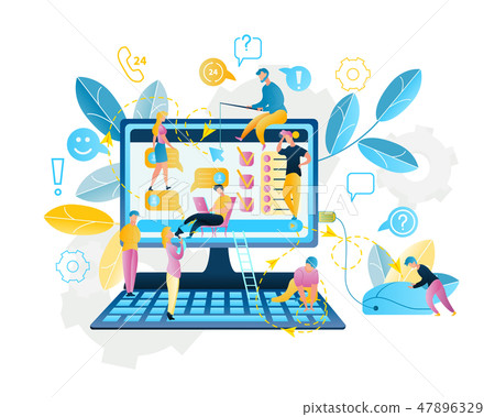 Illustration Online Service Shopping in Internet 47896329