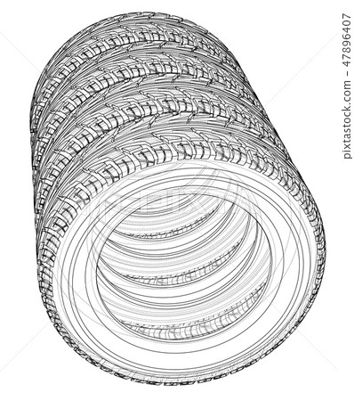 Car tires concept. Vector rendering of 3d 47896407
