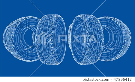 Car tires concept. Vector rendering of 3d Car tires concept. Vector rendering of 3d 47896412
