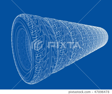 Car tires concept. Vector rendering of 3d Car tires concept. Vector rendering of 3d 47896478