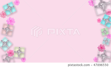 Transparent sense of gift box and flower background (birthday, Valentine's Day, Mother's Day, Christmas) 47896550