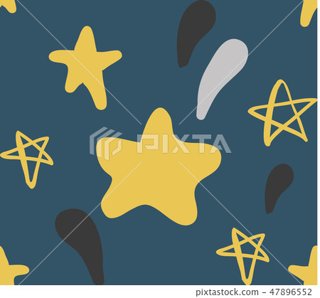 Seamless abstract pattern with stars on blue background 47896552