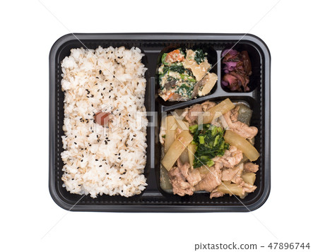午餐盒配炒豬肉和蘿蔔(小麥米飯) 午餐盒配炒豬肉和蘿蔔(小麥米飯) 47896744