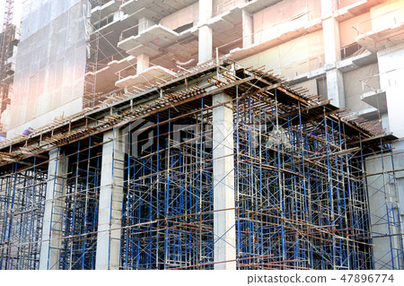 Scaffolding platform construction high building. Scaffolding platform construction high building. 47896774