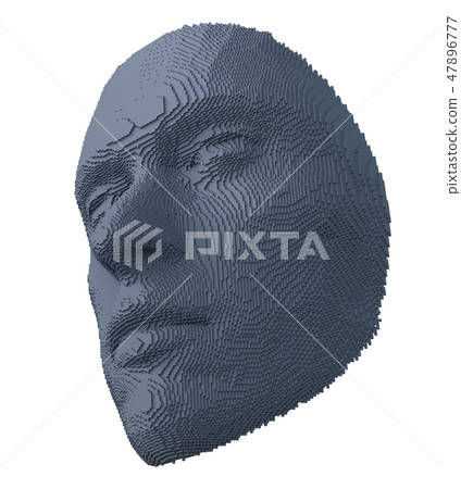 Abstract human face constructing from cubes 47896777