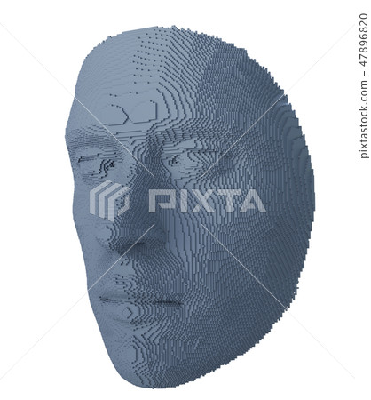 Abstract human face constructing from cubes Abstract human face constructing from cubes 47896820