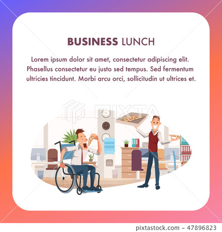Business Lunch at Coworking Open Space Banner 47896823