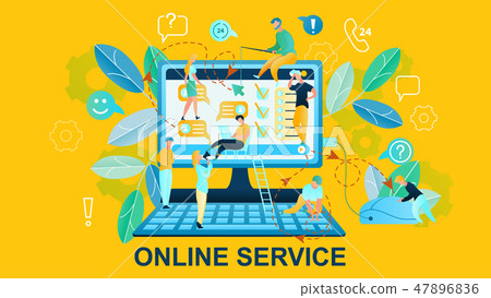Illustration Online Service Shopping in Internet 47896836