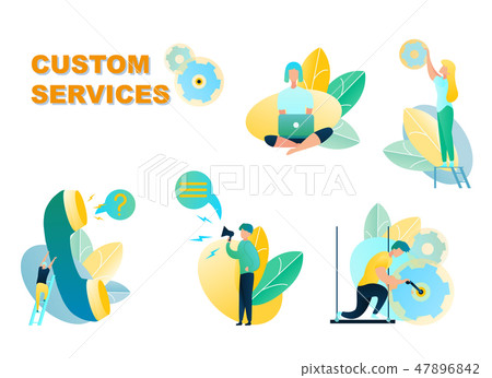 Vector Illustration Customer Service Online Store Vector Illustration Customer Service Online Store 47896842