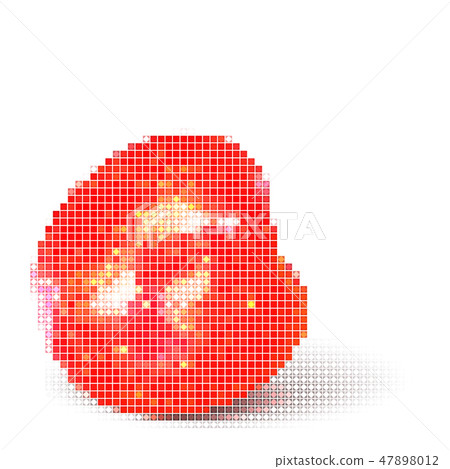 Red apple pixel and dot art of vector illustration 47898012