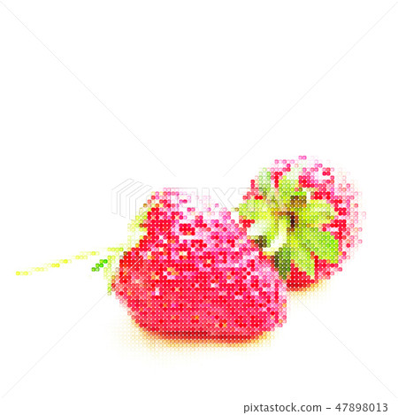 Strawberry pixel and dot art of vector Strawberry pixel and dot art of vector 47898013