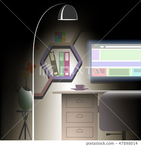 Office room in flat design Office room in flat design 47898014