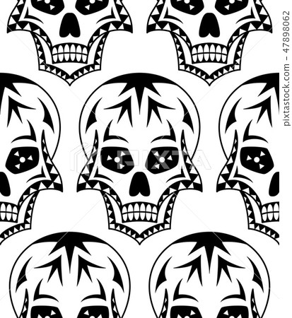 Vector seamless pattern of black sugar skull - Stock Illustration ...