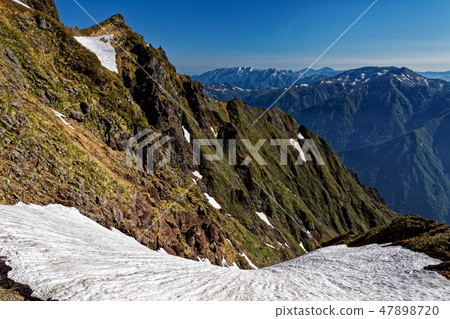 Tanigawa Dake·Oki的耳朵和Asahigadake·Rakuzan山·Echigo Komagatake火山的視圖 Tanigawa Dake·Oki的耳朵和Asahigadake·Rakuzan山·Echigo Komagatake火山的視圖 47898720