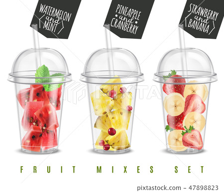 Fruit Mix Realistic Set  47898823