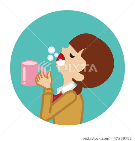 女孩漱口女孩 - 圓圈圖標 女孩漱口女孩 - 圓圈圖標 47899792