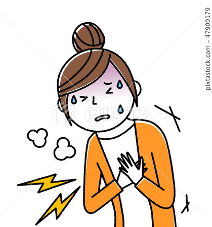 Young lady Mommy chest pain - Stock Illustration [47900179] - PIXTA