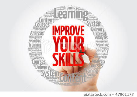Improve Your Skills circle word cloud 47901177