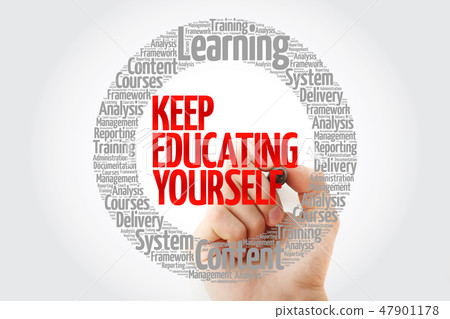 Keep Educating Yourself circle word cloud Keep Educating Yourself circle word cloud 47901178