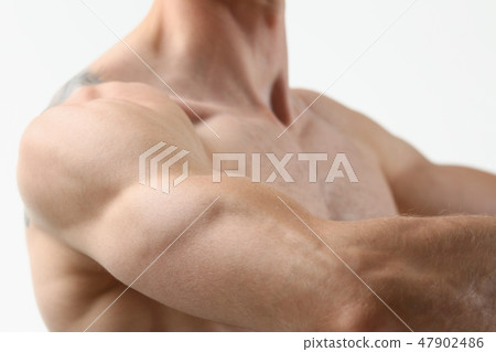 Fitness man background shoulder biceps 47902486