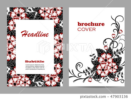 Floral brochure cover design. Beautiful floral pattern on white background. Floral brochure cover design. Beautiful floral pattern on white background. 47903136