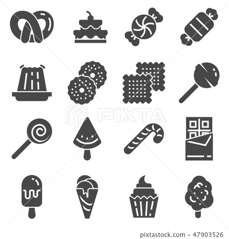 Candy icon set. 16 candy icons for web design-插圖素材 [47903526] - PIXTA圖庫
