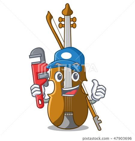 Plumber violin isolated with in the mascot 47903696