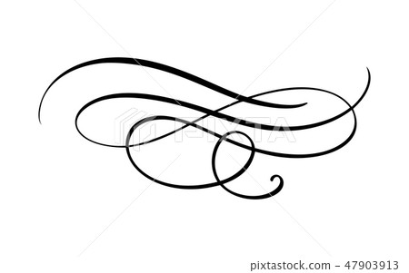 Vector vintage elegant divider or separator, swirl or corner decorative ornament. Floral line Vector vintage elegant divider or separator, swirl or corner decorative ornament. Floral line 47903913