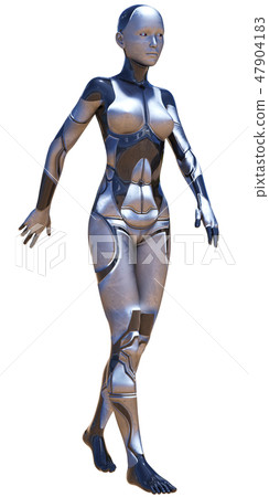 Android Female Used Silver Metallic Design AI 3D Android Female Used Silver Metallic Design AI 3D 47904183