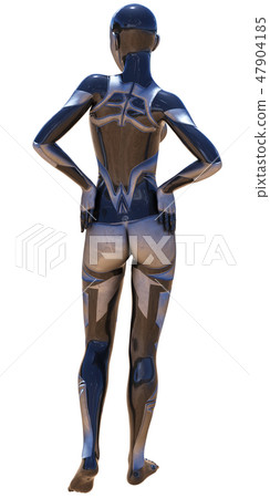 Android Female Used Silver Metallic Design AI 3D Android Female Used Silver Metallic Design AI 3D 47904185