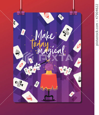 Magician vector illusionist show magic man illusion or magical illusionism and cartoon character 47904622