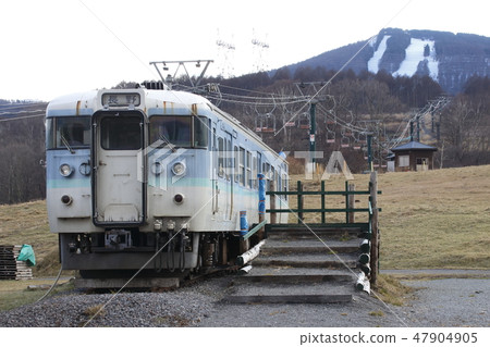 115 series train utilized as a waiting room at Blanche Takayama ski resort 115 series train utilized as a waiting room at Blanche Takayama ski resort 47904905