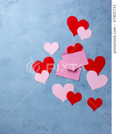 Valentines Day background with hearts 47905731