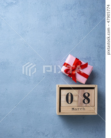Womens day concept with wooden calendar 47905774