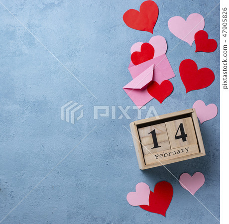 Valentines Day background with hearts Valentines Day background with hearts 47905826